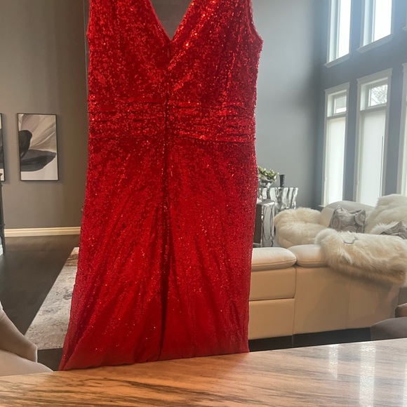 COPY - Kate Kasin red sequinned formal gown size 10 - Picture 4 of 17